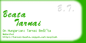 beata tarnai business card